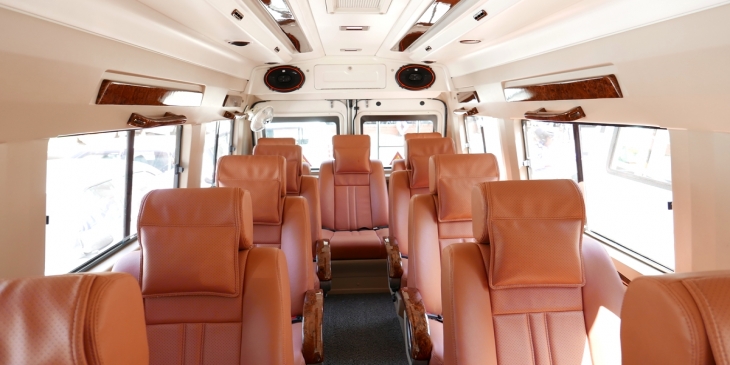 tempo traveller 12 seater inside view